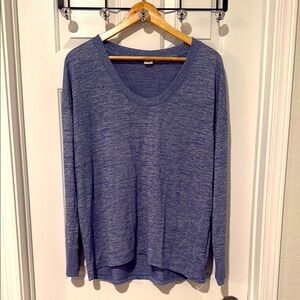 Gap Oversized Crewneck Sweater High Low Tunic Long Sleeve Pullover Blue Sz  L